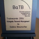 Auszeichnungen Sabine Bleumortier - Trainerpreis BaTB