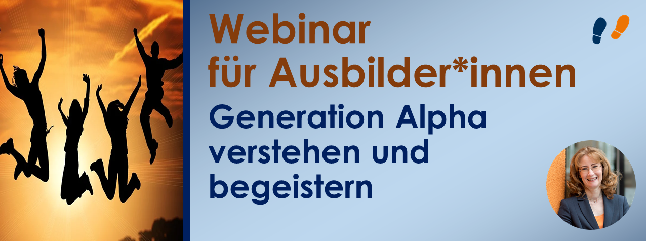 Titelbild (junge Menschen springen bei Sonnenuntergang) zum Webinar Generation Alpha verstehen und begeistern