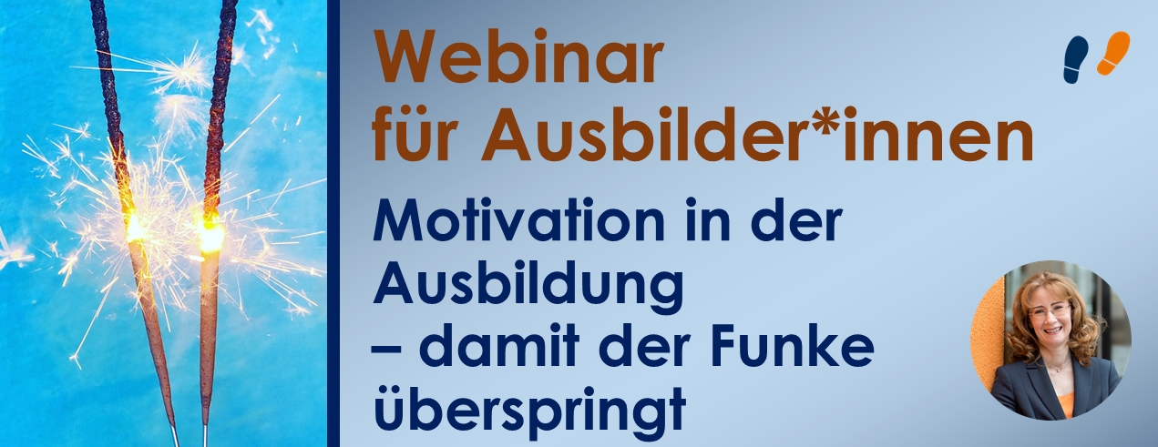 Titelbild zum Webinar: Motivation in der Ausbildung mit 2 brennenden Wunderkerzen