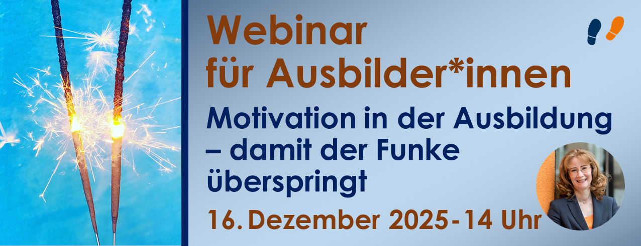 Titelbild zum Webinar Motivation in der Ausbildung - damit der Funke überspringt - mit 2 brennenden Wunderkerzen