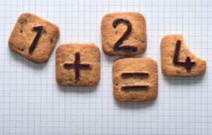 Kekse mit 1 + 2 =4 als Beitagsbild zum Blog "Hilfe, mein Azubi hat schlechte Noten"